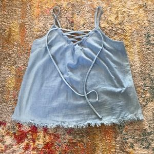 Light wash spaghetti strap tank